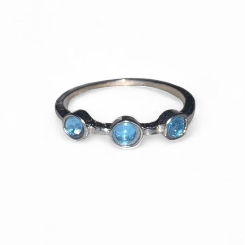 Size 8 Adjustable faux blue circle ring #crystaljewellery #boho #hippie #jewelry